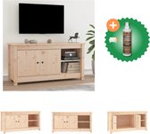 vidaXL Tv-meubel 103x36-5x52 cm massief grenenhout - Kast - Inclusief Houtreiniger en verfrisser