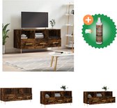 vidaXL Tv-meubel 102x36x50 cm bewerkt hout gerookt eikenkleurig - Kast - Inclusief Houtreiniger en verfrisser