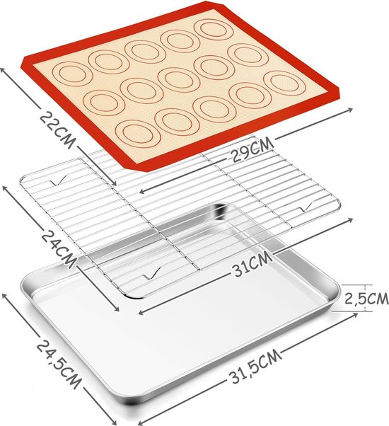 Plaques Cuisson Acier Inox Fire More - 2 Plaques + 2 Grilles Pour Four Et Grille-Pain