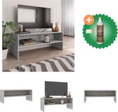 vidaXL Tv-meubel 100x40x40 cm bewerkt hout betongrijs - Kast - Inclusief Houtreiniger en verfrisser
