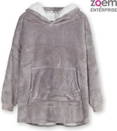 V&L comfortlifestyle - Fleece deken met mouwen - sweater - 280 gsm - Licht grijs - Snuggle Hoodie