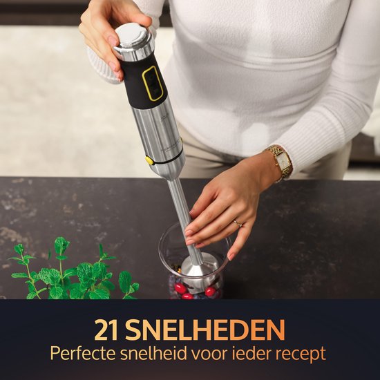 JAP Appliances ForceBlend F3 - 7in1 Staafmixer set (1500W) - Inclusief foodprocessor, maatbeker, spiraalsnijder, garde en klopper - Voor soep, vlees, smoothies en baby hapjes - Zwart/RVS van JAP Appliances — afbeelding 2