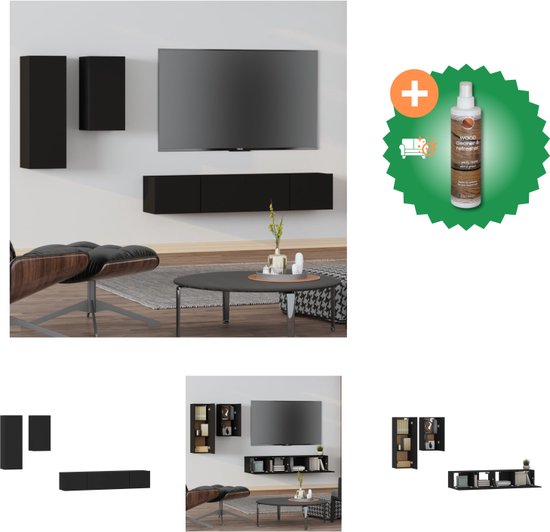VidaXL 4-delige Tv-meubelset bewerkt hout