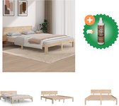 vidaXL Bedframe massief hout 150x200 cm 5FT King Size - Bed - Inclusief Houtreiniger en verfrisser