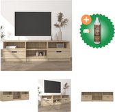 vidaXL Tv-meubel 150x33-5x45 cm bewerkt hout sonoma eikenkleurig - Kast - Inclusief Houtreiniger en verfrisser