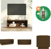 vidaXL Tv-meubel 90x35x35 cm massief grenenhout honingbruin - Kast - Inclusief Houtreiniger en verfrisser