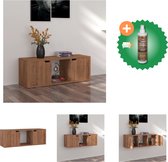 vidaXL Tv-meubel 88-5x27-5x30-5 cm spaanplaat bruin eiken - Kast - Inclusief Houtreiniger en verfrisser