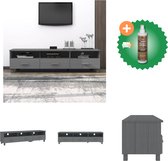 vidaXL Tv-meubel HAMAR 158x40x40 cm massief grenenhout donkergrijs - Kast - Inclusief Houtreiniger en verfrisser