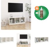 vidaXL Tv-meubel 104x33x41 cm massief grenenhout wit - Kast - Inclusief Houtreiniger en verfrisser