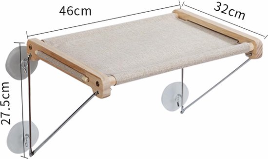 Kattenhangmat voor aan het Raam - Kattenbed - Hangmat Kat - Zwart