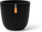 Capi Europe - Pot bulbe Groove - Textile noir - 13x12 - Pot d'intérieur - Capi 'Fabriqué avec' - Fabriqué à partir de matière recyclée - Garantie à vie - IGTB532