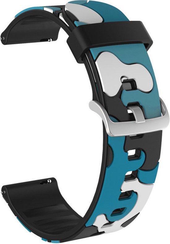 Bracelet en Siliconen - adapté pour Amazfit GTS / GTS 2 / GTS 2E / GTS 2 Mini / GTS 3 / GTS 4 / GTS 4 Mini / Bip / Bip U / Bip Lite / GTR 42 mm / Pop / Pop Pro - bleu camouflage