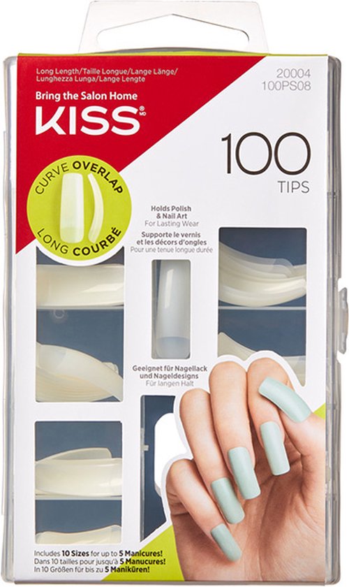 Foto: Kiss gellak 100 nageltips and lijm kunstnagels 100 stuks nepnagels doorzichtig curve overlap