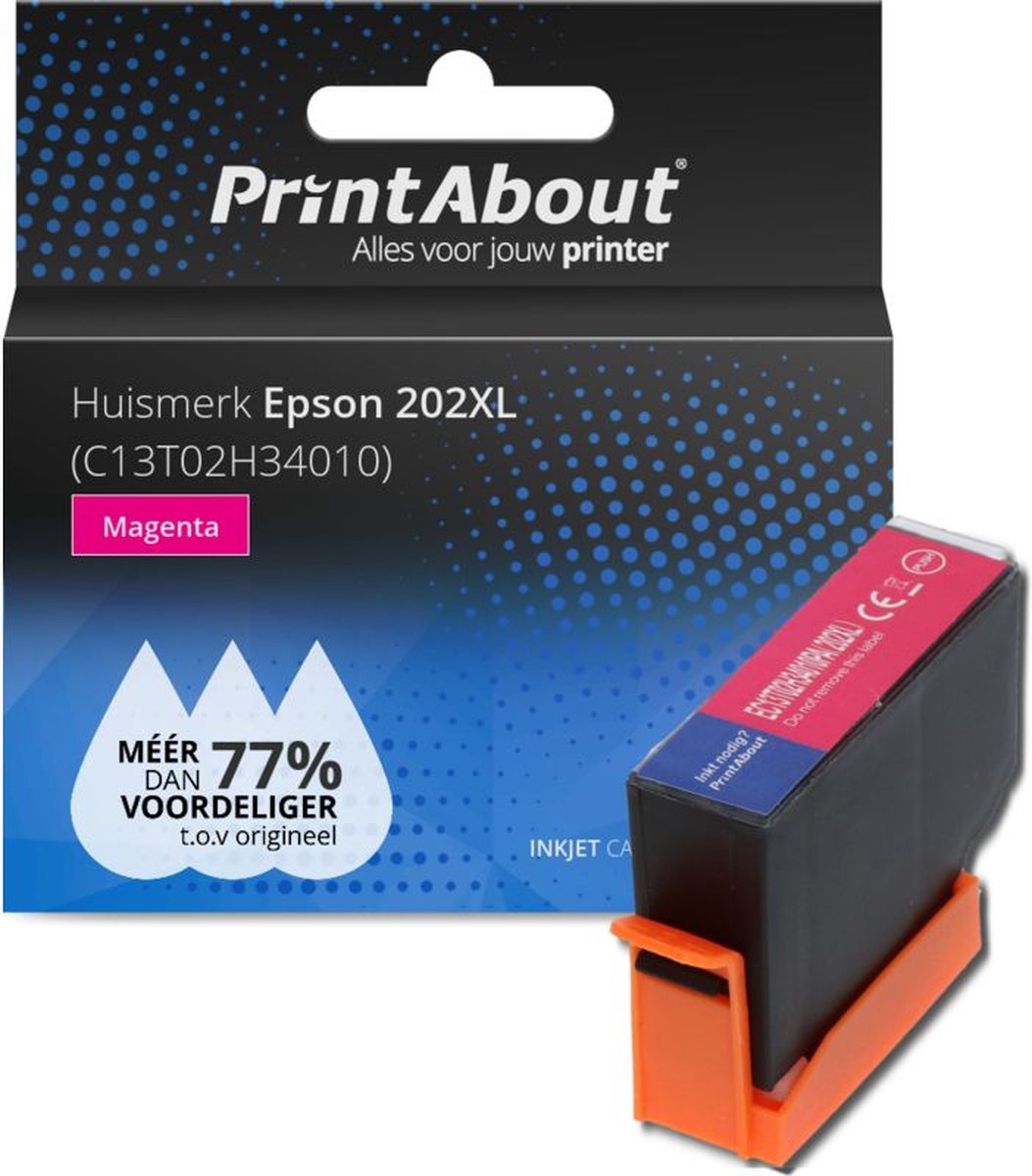 PrintAbout huismerk Inktcartridge 202XL (C13T02H34010) Magenta Hoge capaciteit geschikt voor Epson