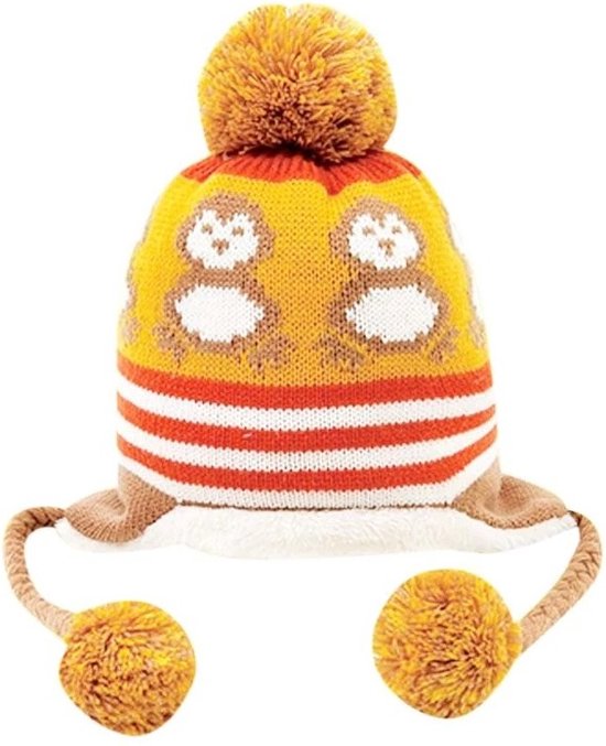 Roysmart Kinderwintermuts voor meisjes, warme schattige sjaalmuts, gebreide muts met pompon, beanie, gebreide muts, sjaalmuts, fleece muts voor kinderen en meisjes, roze, 5 Jaar