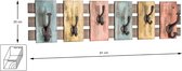 Wandkapstok, hout, vintage, 11 x 81 x 20 cm Wall coat rack, hout, vintage, 11 x 81 x 20 cm