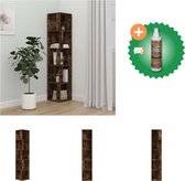 vidaXL Hoekkast 33x33x164-5 cm bewerkt hout gerookt eikenkleurig - Kast - Inclusief Houtreiniger en verfrisser