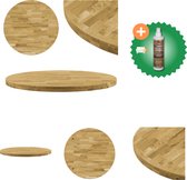vidaXL Tafelblad rond 44 mm 400 mm massief eikenhout - Tafelonderdeel - Inclusief Houtreiniger en verfrisser
