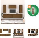 vidaXL Tv-meubelen 5 st massief grenenhout honingbruin - Kast - Inclusief Houtreiniger en verfrisser