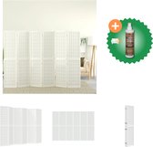 vidaXL Kamerscherm inklapbaar 6 panelen Japanse stijl 240x170 cm wit - Kamerscherm - Inclusief Houtreiniger en verfrisser