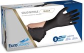 Voordeelverpakking handschoenen 4 x Eurogloves solid-nitrile poedervrij zwart - Small 100 stuks