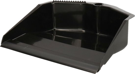 Zwarte stoffer met een gekartelde rand voor het schoonmaken van de bezem.