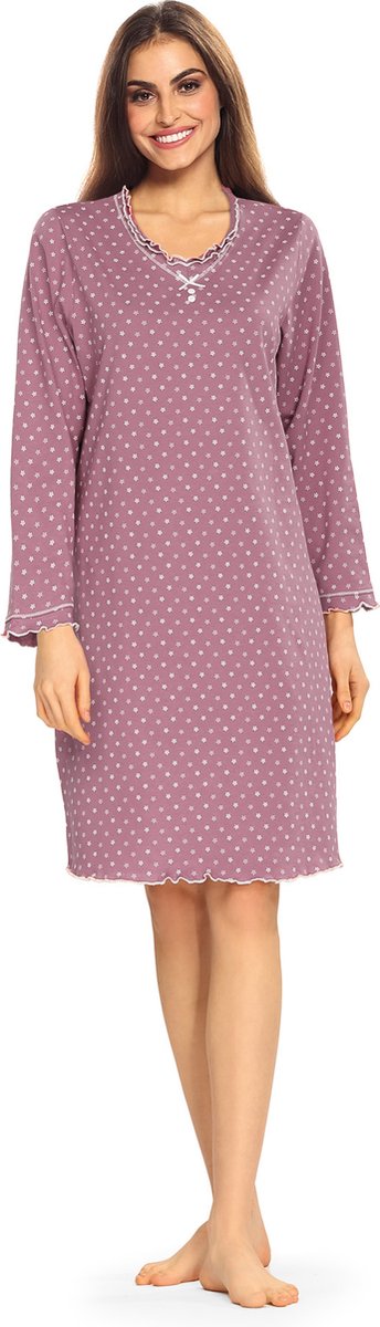 Comtessa Nachthemd 'Grape Bellevue' - Lange Mouw Roze