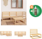 vidaXL 4 delige Loungeset massief grenenhout Tuinset Inclusief Houtreiniger en verfrisser