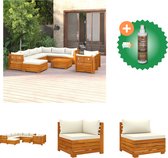 vidaXL Ensemble de salon 10 pièces avec coussins Ensemble de jardin en bois d'acacia massif comprenant un nettoyant et un assainisseur pour bois