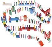 Domino stenen - 407 stuks met Opbergzak - Domino hout set - Diverse kleuren - Puzzel - Vloerspel - Speelgoed - Cadeau kind