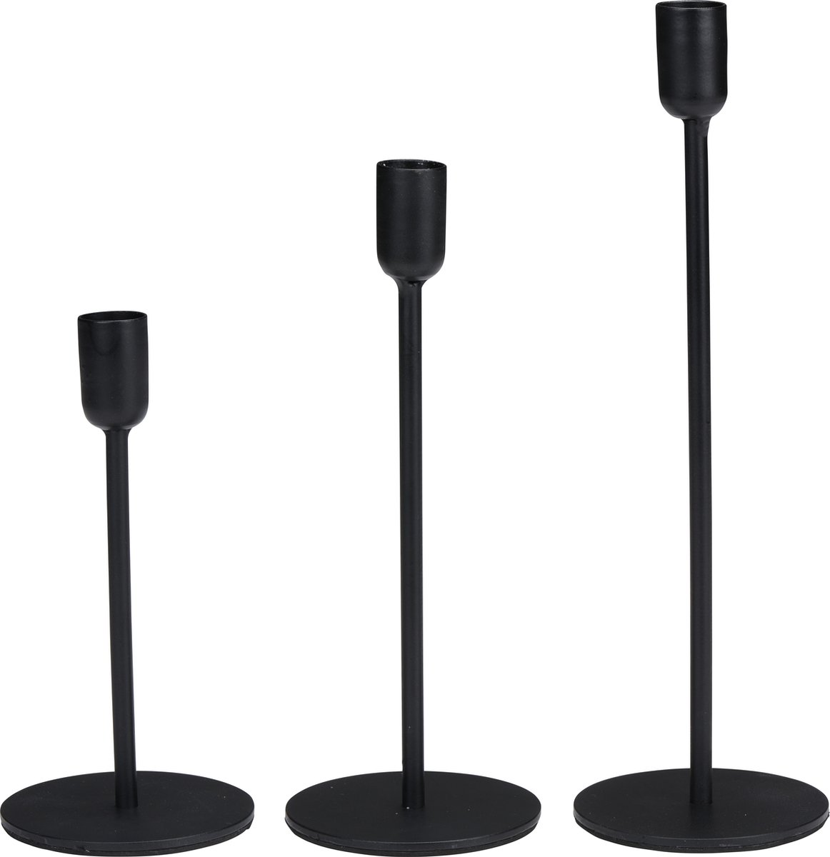 arti casa Kandelaars Zwart - Kaarsenhouders 3 Stuks - Geschikt voor Kaarsen Ø2cm - Metaal