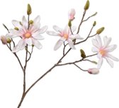 Silk-ka Kunstbloem-Zijden Bloem Magnolia Tak Wit-Roze 116 cm