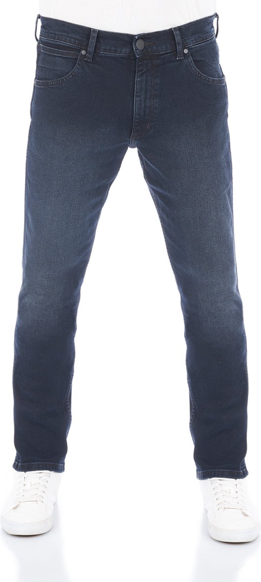 Wrangler Heren Jeans Broeken Greensboro regular/straight Fit Blauw Volwassenen Denim Jeansbroek