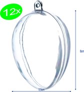12x acrylballen paasei 8cm plexi transparant DIY paasboom pasen bollen hanger decoratief vulbaar knutselset deelbaar