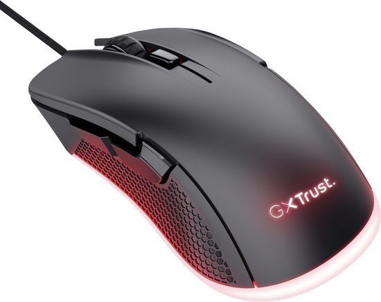 Trust GXT 922 Ybar - Gaming Muis - Bedraad - 7200 DPI - RGB Verlichting - Zwart