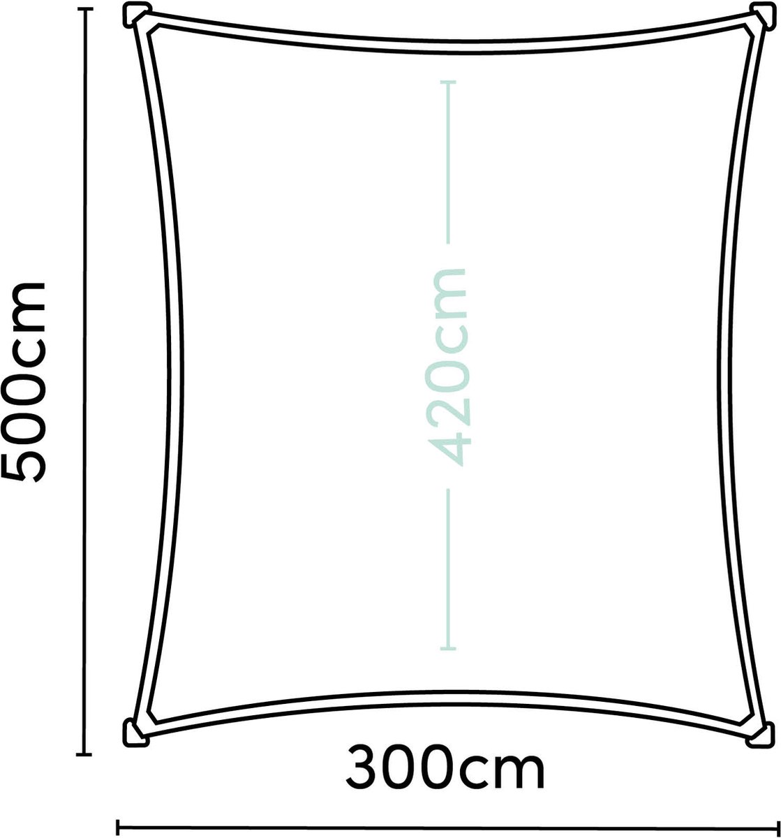 Platinum Sun & Shade Coolfit voile d'ombrage rectangulaire, 500x300cm, Noir