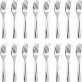 Taartvorken/dessertvorken, 16 stuks, 6,5 inch (16,5 cm), vierkante handgreep, vork, hoogwaardige roestvrijstalen vorken, vaatwasmachinebestendig, spiegelgepolijste vorken voor thuis, restaurants, hotel