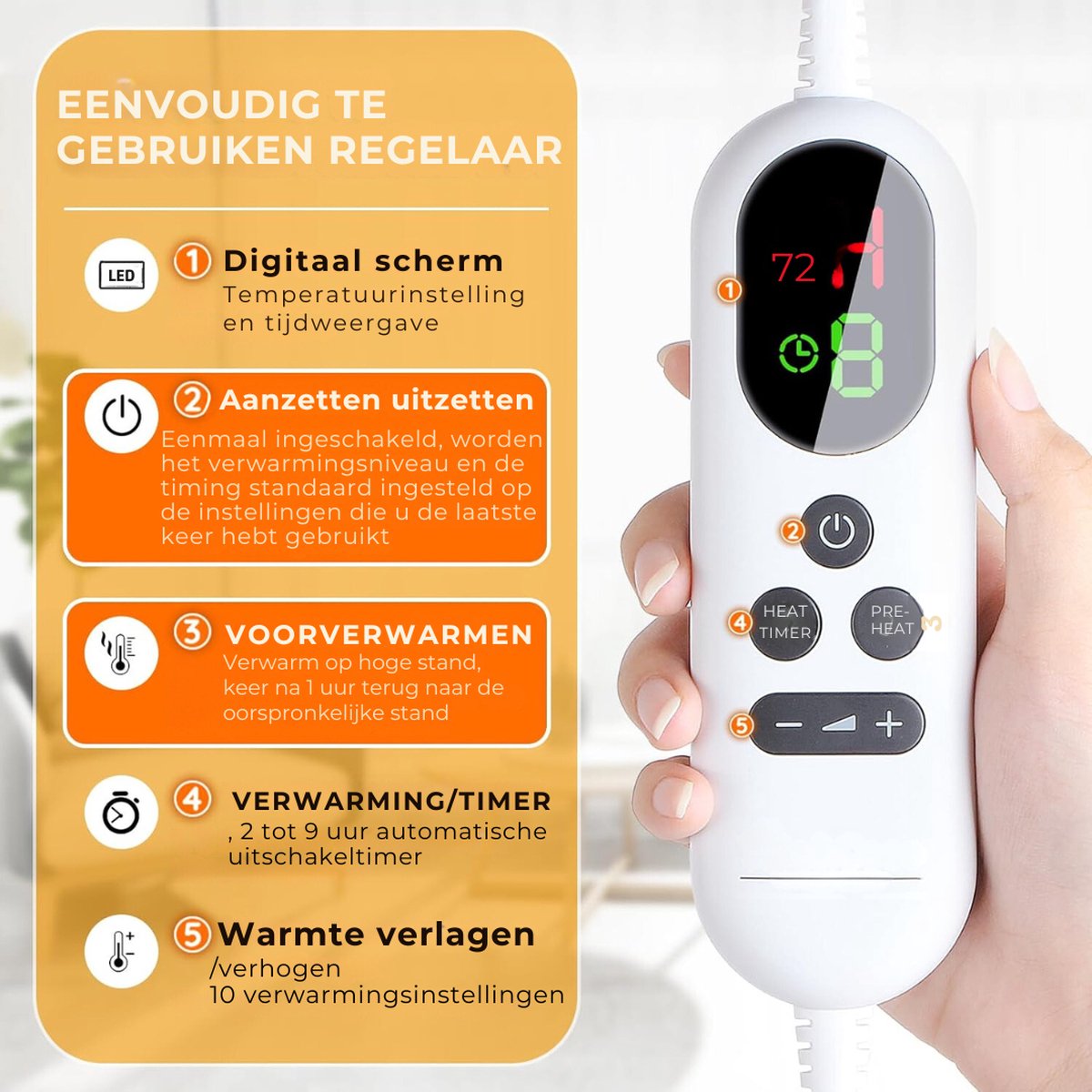 Afbeelding 3 van Infrarood Deken - 25°C t/m 53°C - Elektrische Deken – Warmtedeken - Infrarood Deken f]Fibromyalgie - 160L x 130B – Infrarood Sauna – Infraroodtherapie – Pijnverlichting - Grijs