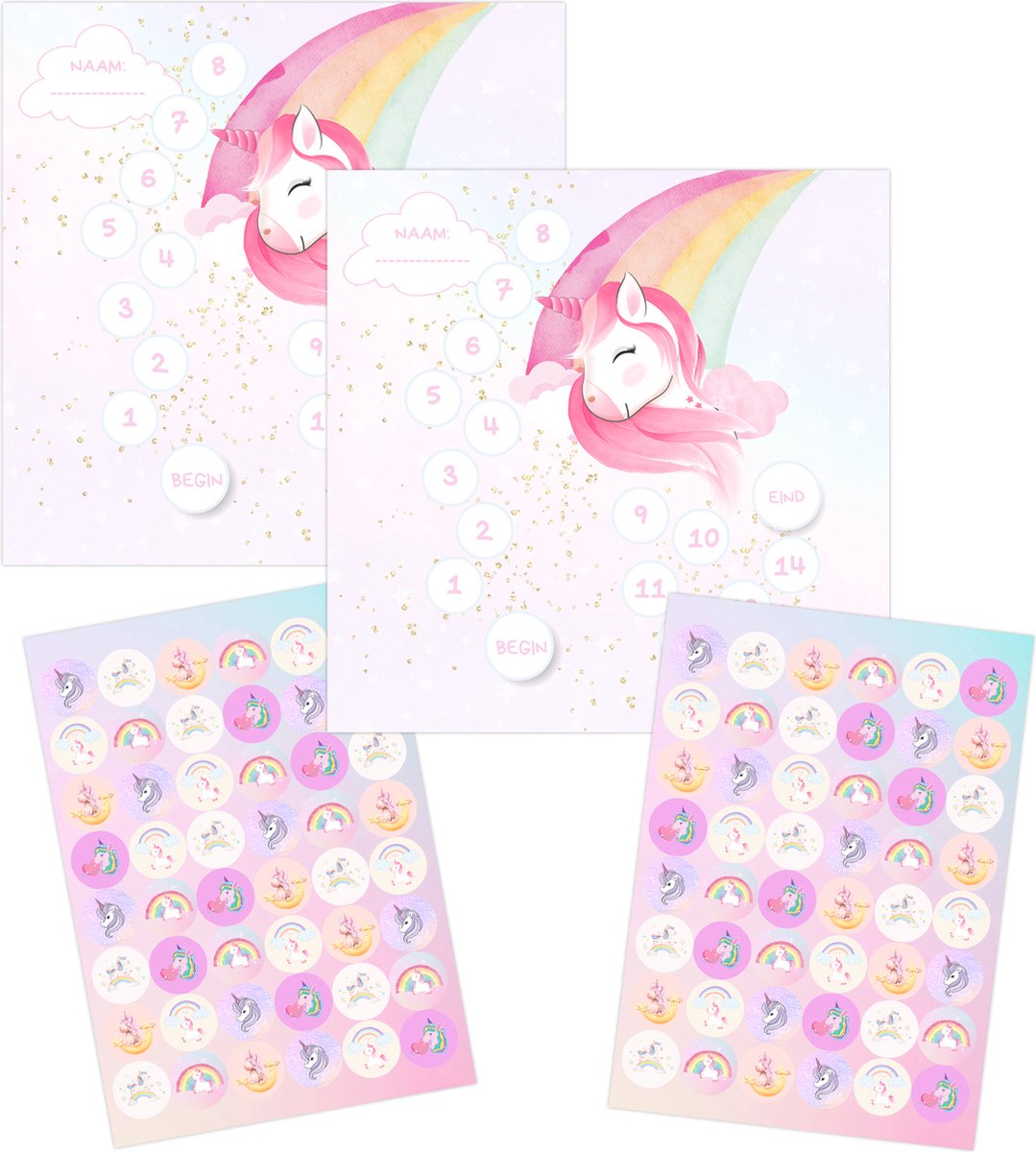 Goedkoopste Stevig Beloningssysteem Unicorn Stickers - 2 Stevige Beloningskaarten 2 Stickervellen - Zindelijkheidstraining Kind - Op het Potje - Belonen met Stickers - Beloningssysteem Kinderen - Zindelijk Maken - Beloningssysteem Meisjes - Beloningskalender