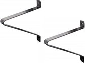 Set van 2 Plankdragers - Zwart - Staal - Modern - Industrieel - Geometrisch - 25 cm Plank - Plankendrager - Planksteunen / Wandplankdragers