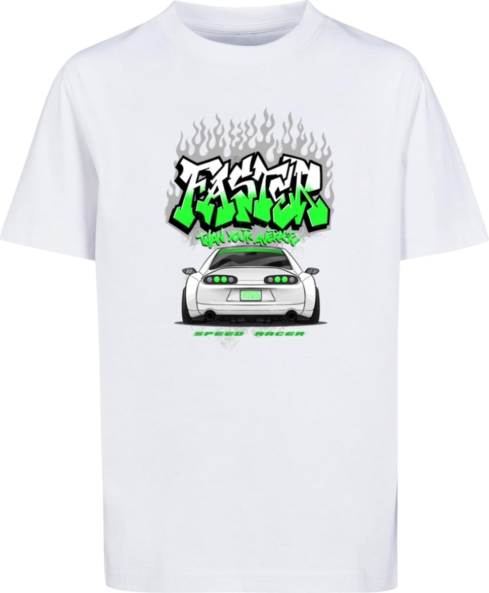 Mister Tee Faster Than Your Average Kinder T-shirt Kids 158/164 Wit