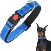 Nobleza hondenhalsband - halsband Blauw - L - reflecterende halsband