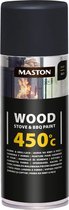Maston Wood, Stove & BBQ spuitverf - Mat - Zwart - Hittebestendige Spuitlak - 400 ml