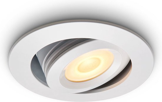 Ledisons Piccolo - Set de 2 spots encastrables LED blancs et télécommande - dimmable - Garantie 3 ans - 2700K (blanc très chaud) - 200 Lumen 3W - IP44