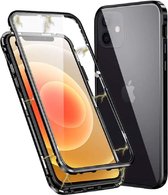 Magnetische Adsorptie 360 ​​Bescherming Hoesje Geschikt voor: iPhone 12 Pro Max - Gehard Glas Achterkant & Screenprotector - Metalen Frame Cover
