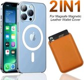 Vanuoxin Originele Magnetische Doorzichtige Telefoonhoes En Kaarthouder Portemonnee Set Voor Apple iPhone 15 Voor Magsafe - Donker Bruin