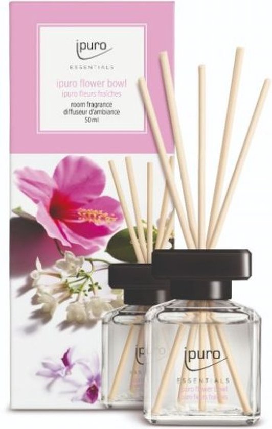 ipuro ESSENTIALS flower bowl diffuseur aromatique Flacon de parfum Verre, Plastique Noir, Transparent