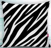Velvet kussenhoes 50x50 - Zebra - Fluweel kussensloop - Aan beide zijdig bedrukt