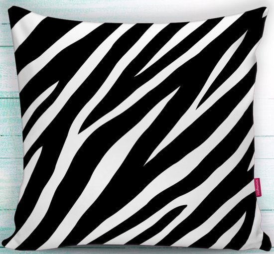 Velvet kussenhoes 50x50 - Zebra - Fluweel kussensloop - Aan beide zijdig bedrukt