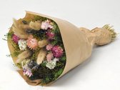 L'Abeille - Bouquet de Fleurs séchées - 45 cm - Rose - Remise 2 pièces - Décoration Intérieure - Fleurs séchées